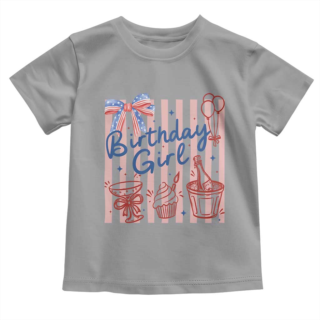 Patriotic Birthday Girl Toddler T Shirt Red White And Blue Party Graphic