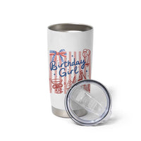 Patriotic Birthday Girl Tumbler Cup Red White And Blue Party Graphic