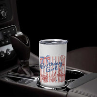 Patriotic Birthday Girl Tumbler Cup Red White And Blue Party Graphic
