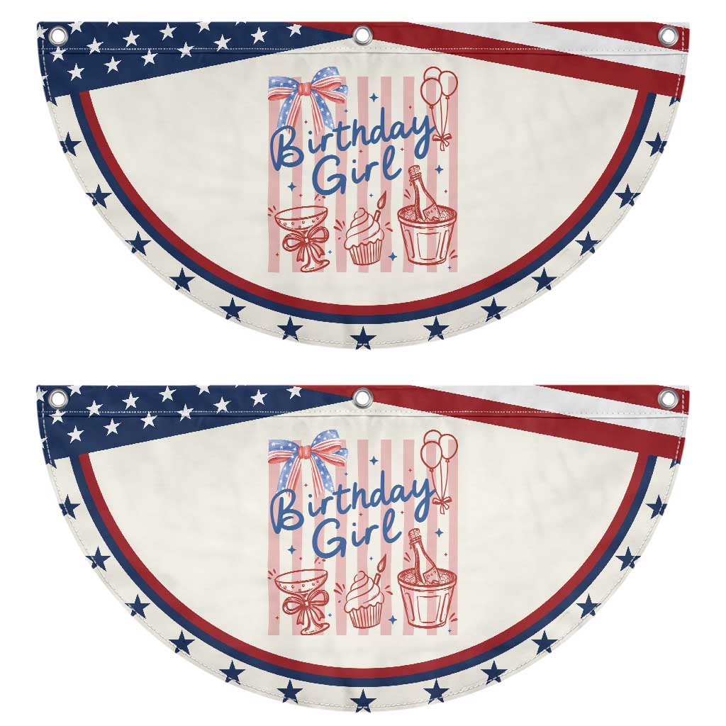 Funny Birthday Girl Patriotic Fan Flag Red White And Blue Party Graphic