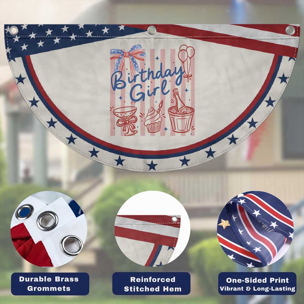 Funny Birthday Girl Patriotic Fan Flag Red White And Blue Party Graphic