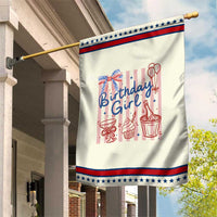 Funny Birthday Girl Patriotic Garden Flag Red White And Blue Party Graphic