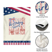 Funny Birthday Girl Patriotic Garden Flag Red White And Blue Party Graphic
