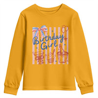 Patriotic Birthday Girl Youth Sweatshirt Red White And Blue Party Graphic