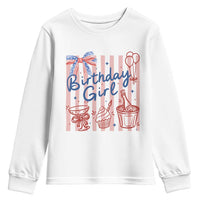 Patriotic Birthday Girl Youth Sweatshirt Red White And Blue Party Graphic