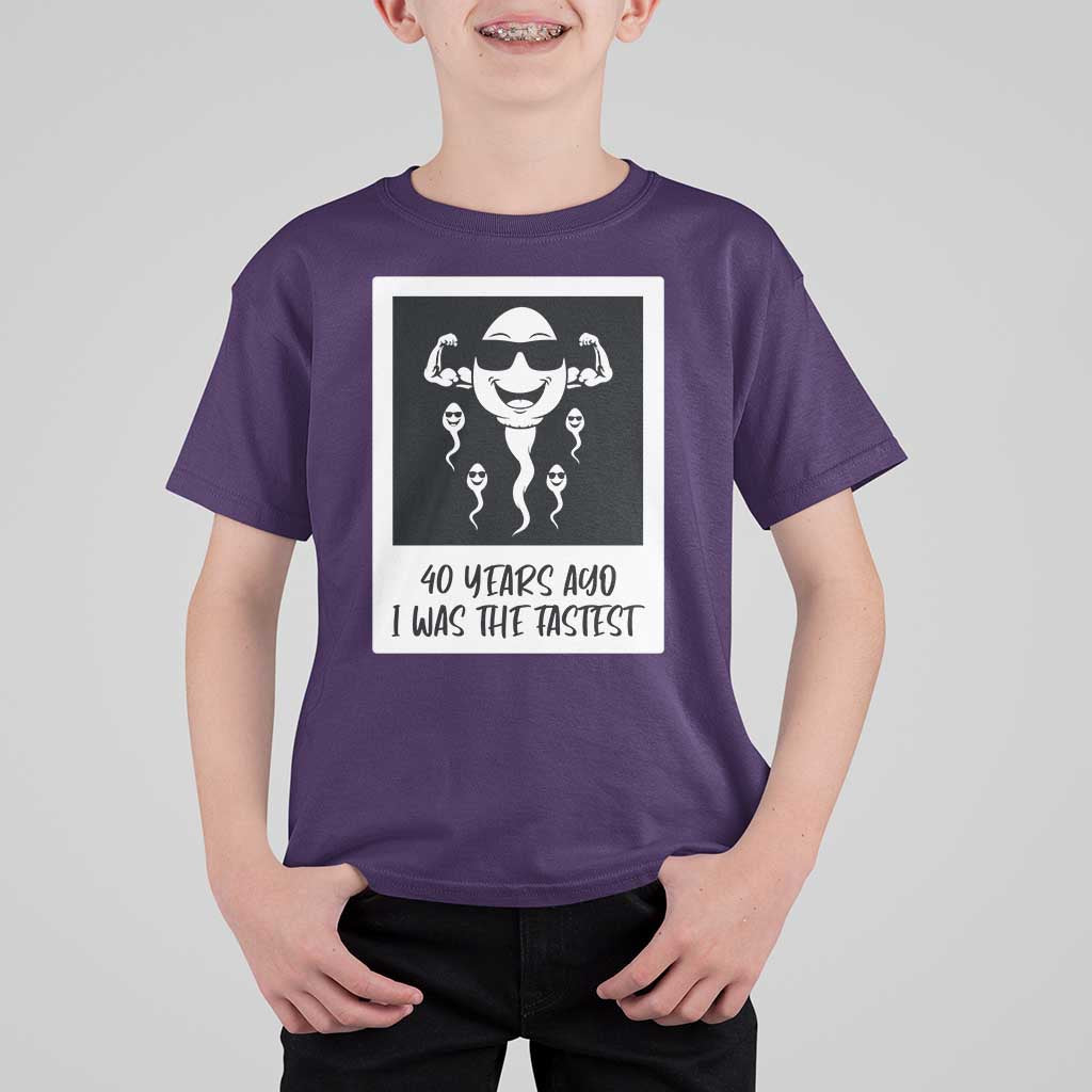 40 Years Ago I Was The Fastest T Shirt For Kid Funny Forty Birthday Gift