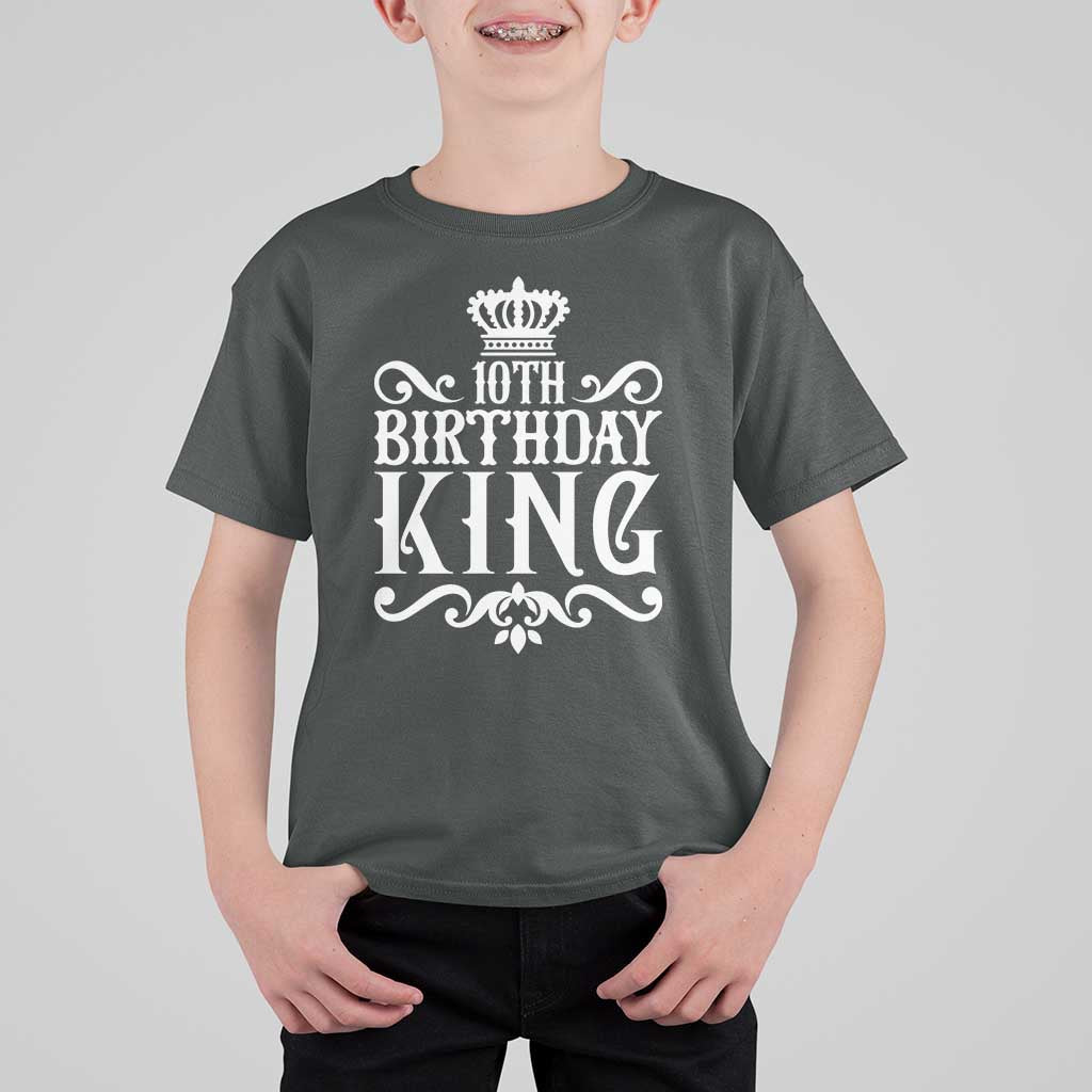 10th Birthday King T Shirt For Kid Perfect 10 Years Old Crown Gift