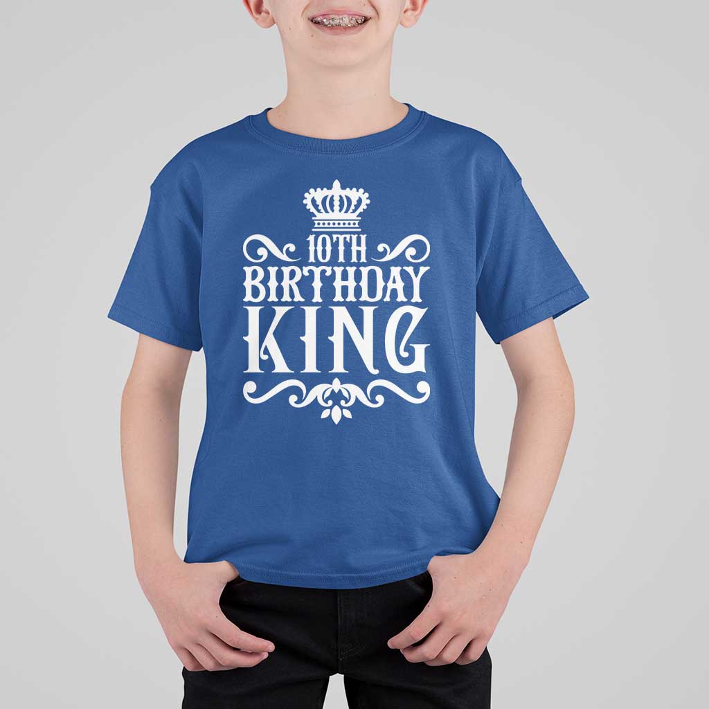 10th Birthday King T Shirt For Kid Perfect 10 Years Old Crown Gift