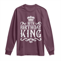 10th Birthday King Long Sleeve Shirt Perfect 10 Years Old Crown Gift