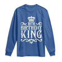 10th Birthday King Long Sleeve Shirt Perfect 10 Years Old Crown Gift