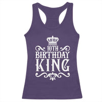 10th Birthday King Racerback Tank Top Perfect 10 Years Old Crown Gift