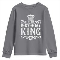 10th Birthday King Youth Sweatshirt Perfect 10 Years Old Crown Gift