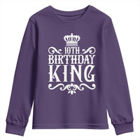 10th Birthday King Youth Sweatshirt Perfect 10 Years Old Crown Gift