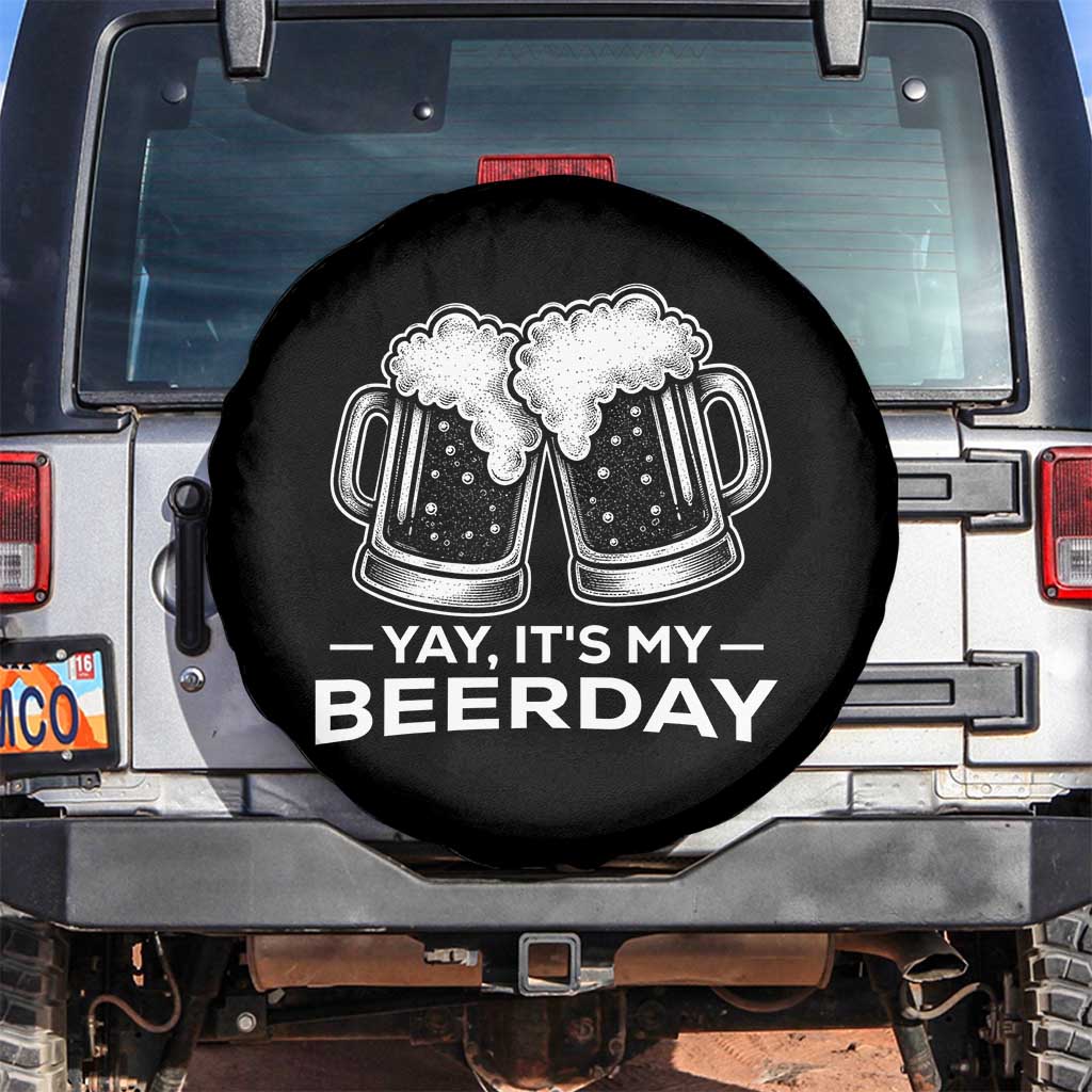 Yay Its My Beerday Spare Tire Cover Funny Birthday Party Gift For Beer Lovers