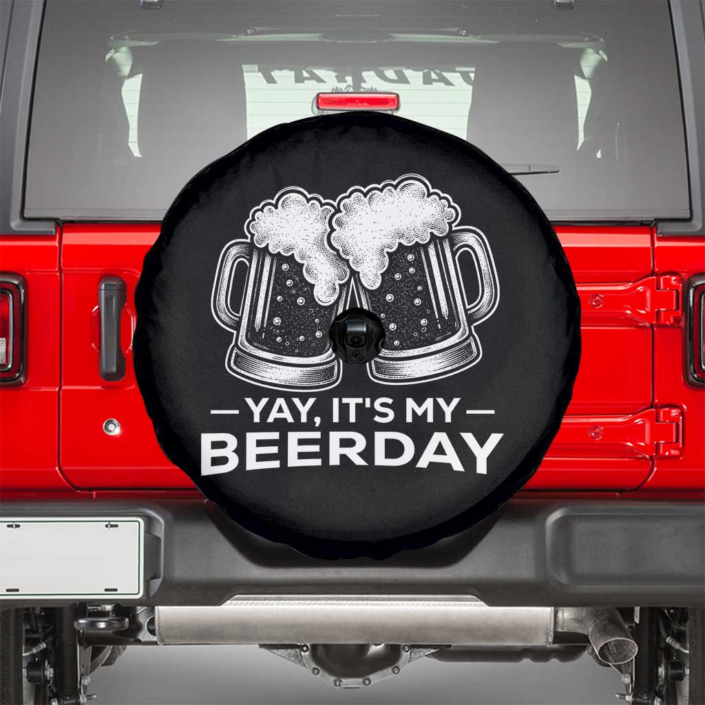 Yay Its My Beerday Spare Tire Cover Funny Birthday Party Gift For Beer Lovers