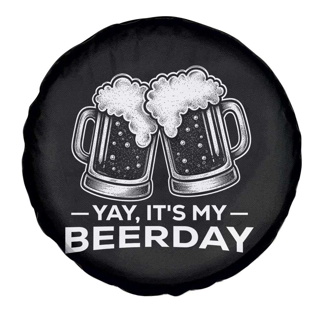 Yay Its My Beerday Spare Tire Cover Funny Birthday Party Gift For Beer Lovers