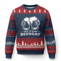 Yay Its My Beerday Ugly Christmas Sweater Funny Birthday Party Gift For Beer Lovers