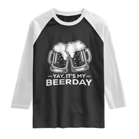 Yay Its My Beerday Raglan Shirt Funny Birthday Party Gift For Beer Lovers