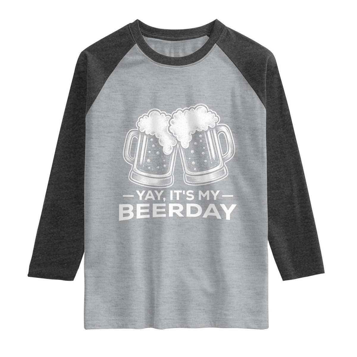 Yay Its My Beerday Raglan Shirt Funny Birthday Party Gift For Beer Lovers