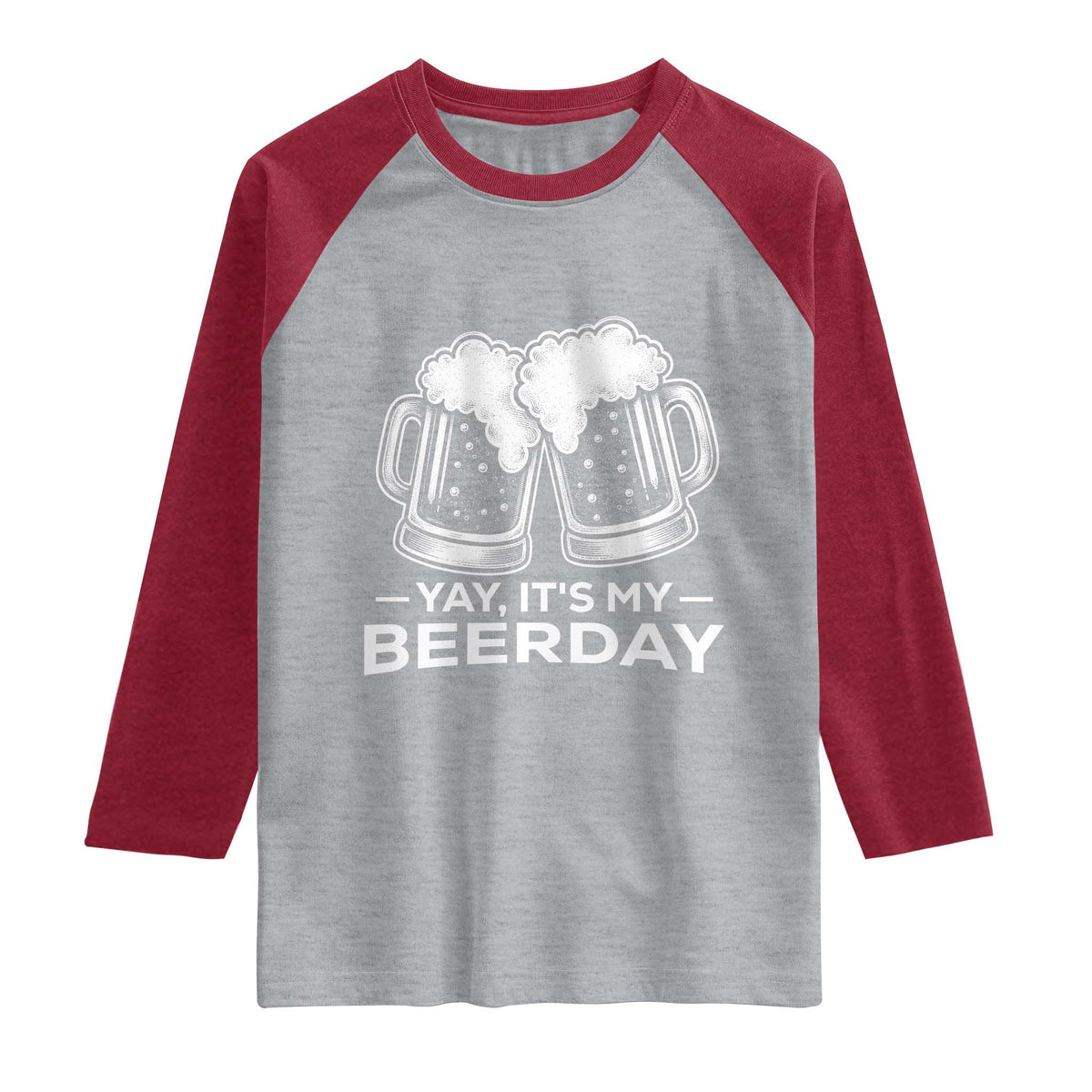 Yay Its My Beerday Raglan Shirt Funny Birthday Party Gift For Beer Lovers