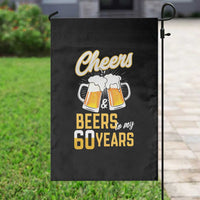 60th Birthday Party Gift Garden Flag Cheers Beers To My 60 Years
