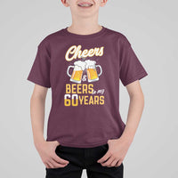 60th Birthday Party Gift T Shirt For Kid Cheers Beers To My 60 Years