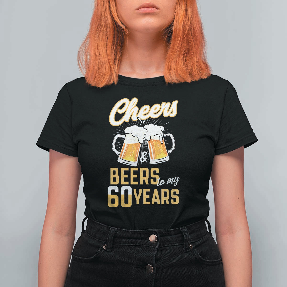 60th Birthday Party Gift T Shirt For Women Cheers Beers To My 60 Years