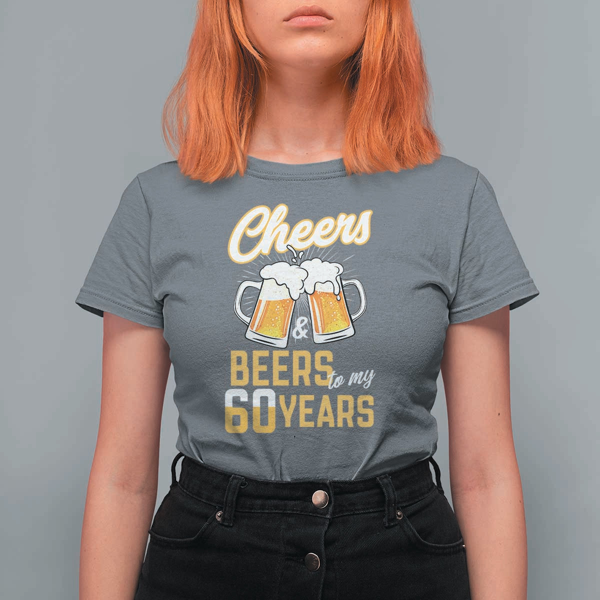 60th Birthday Party Gift T Shirt For Women Cheers Beers To My 60 Years