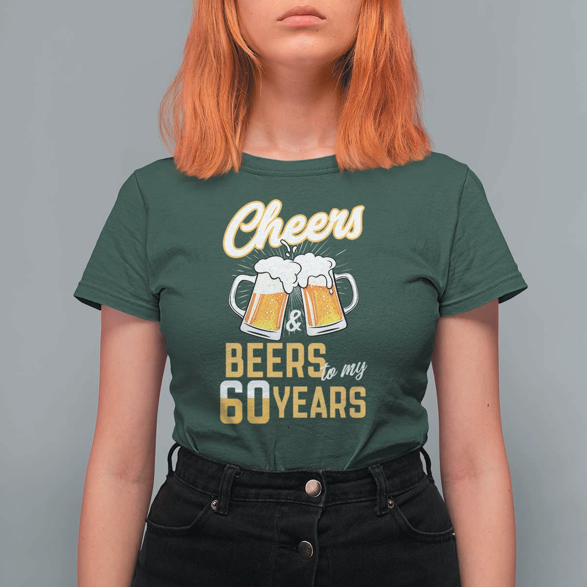 60th Birthday Party Gift T Shirt For Women Cheers Beers To My 60 Years