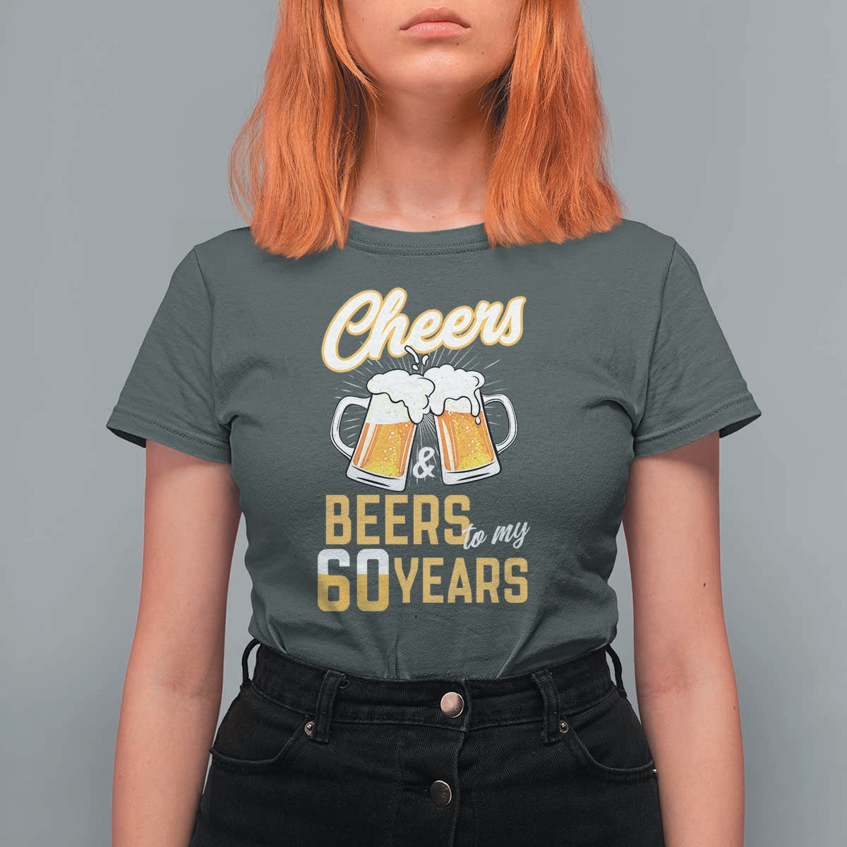 60th Birthday Party Gift T Shirt For Women Cheers Beers To My 60 Years