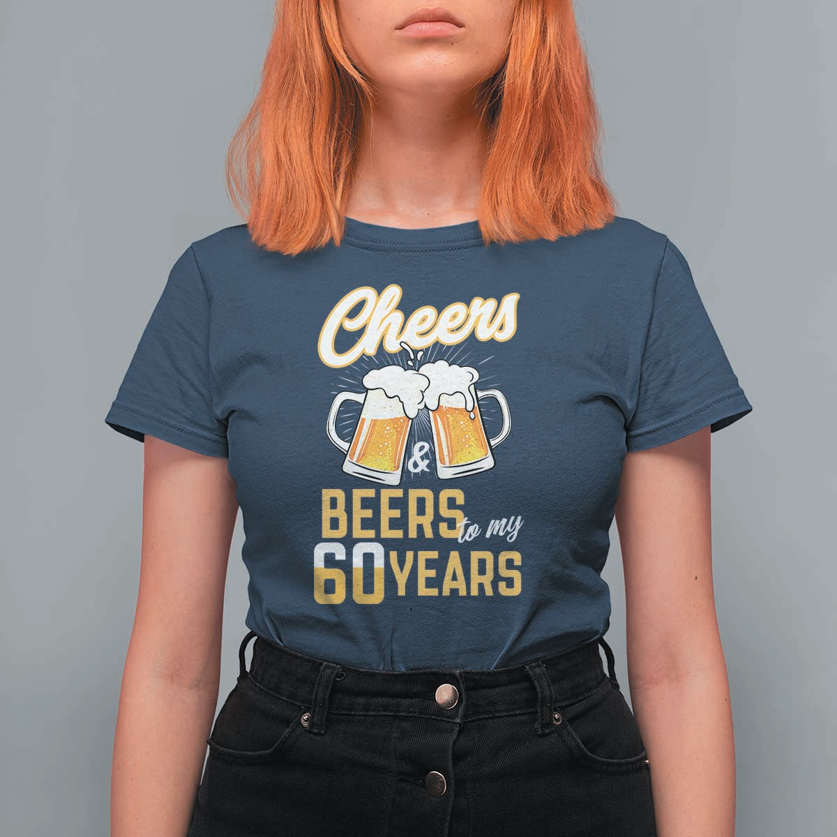 60th Birthday Party Gift T Shirt For Women Cheers Beers To My 60 Years