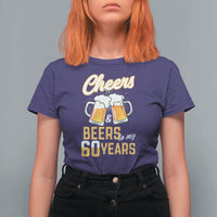 60th Birthday Party Gift T Shirt For Women Cheers Beers To My 60 Years