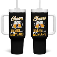 60th Birthday Party Gift Tumbler With Handle Cheers Beers To My 60 Years