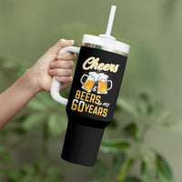 60th Birthday Party Gift Tumbler With Handle Cheers Beers To My 60 Years