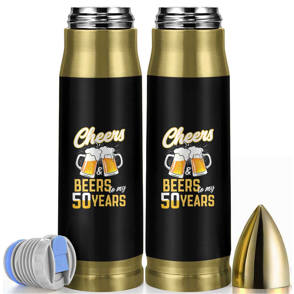50th Birthday Party Gift Bullet Tumbler Cheers Beers To My 50 Years