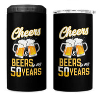 50th Birthday Party Gift 4 in 1 Can Cooler Tumbler Cheers Beers To My 50 Years