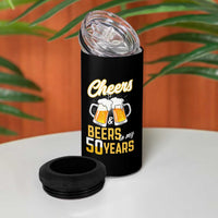 50th Birthday Party Gift 4 in 1 Can Cooler Tumbler Cheers Beers To My 50 Years