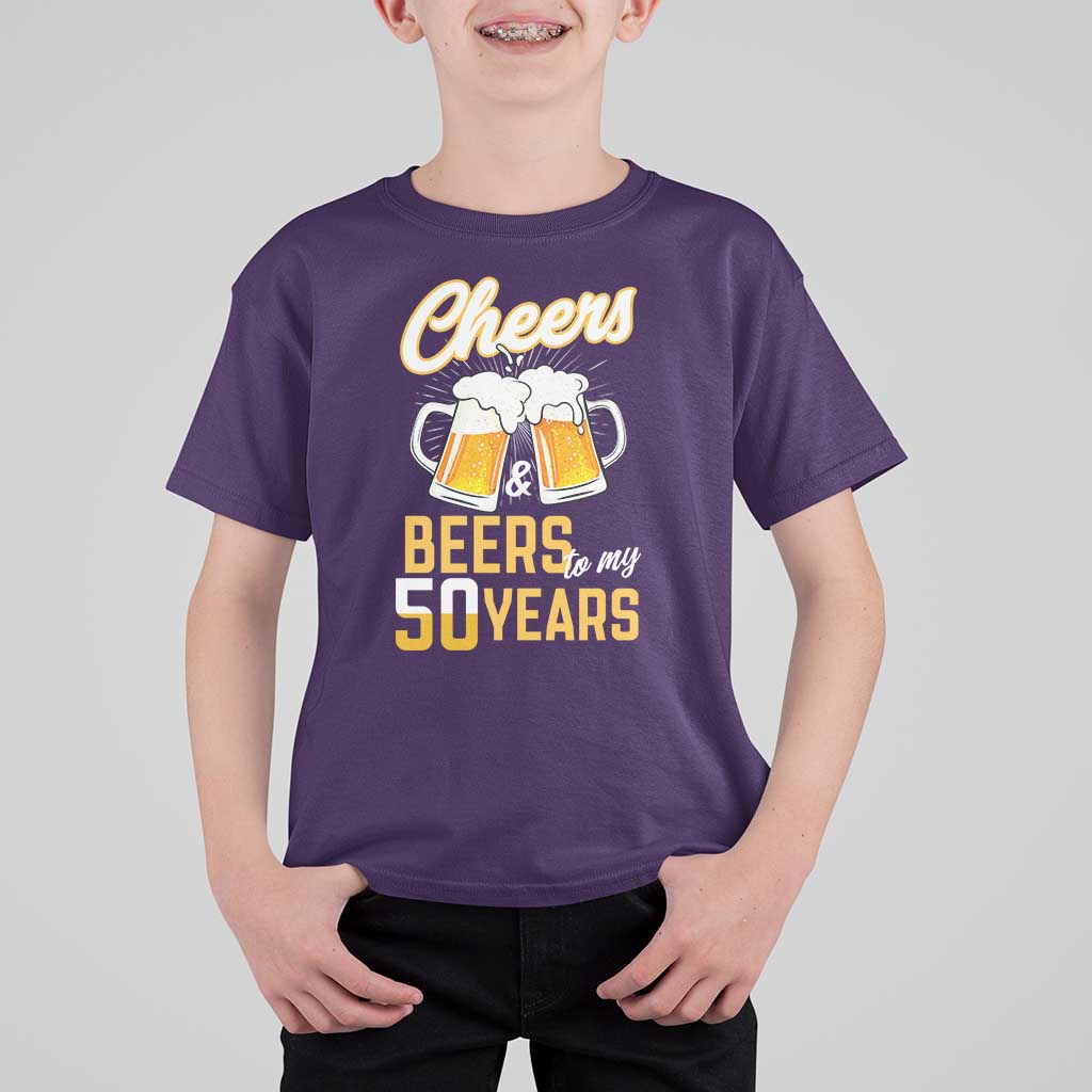 50th Birthday Party Gift T Shirt For Kid Cheers Beers To My 50 Years
