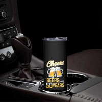 50th Birthday Party Gift Skinny Tumbler Cheers Beers To My 50 Years