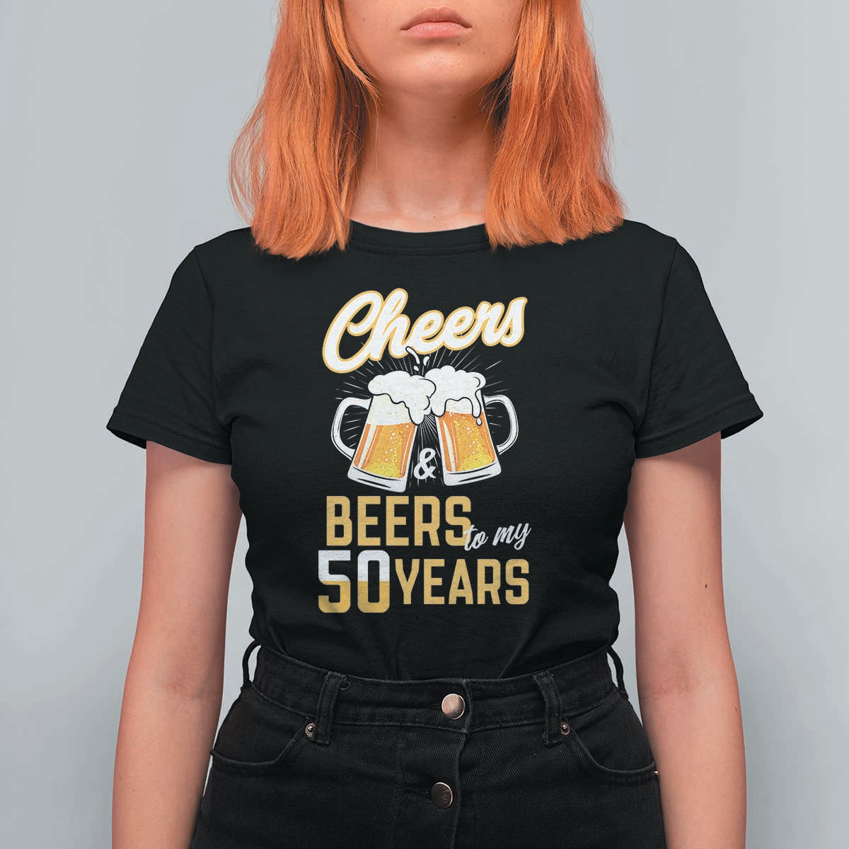 50th Birthday Party Gift T Shirt For Women Cheers Beers To My 50 Years