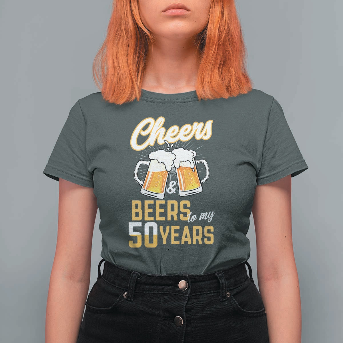 50th Birthday Party Gift T Shirt For Women Cheers Beers To My 50 Years
