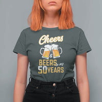 50th Birthday Party Gift T Shirt For Women Cheers Beers To My 50 Years