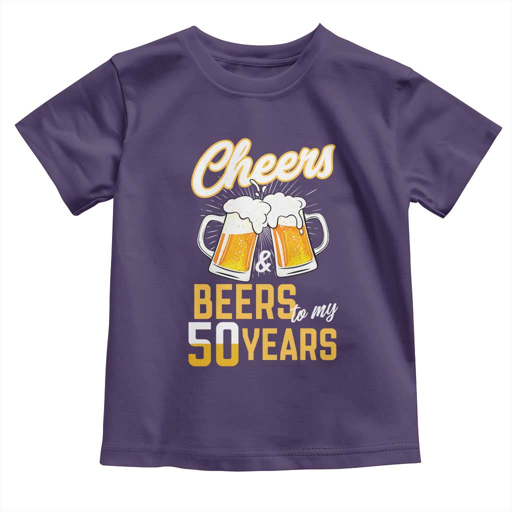 50th Birthday Party Gift Toddler T Shirt Cheers Beers To My 50 Years