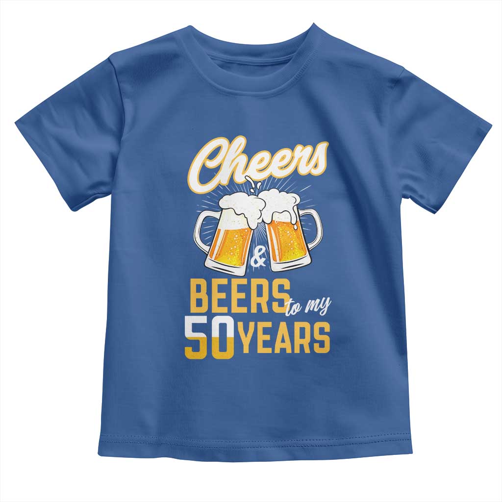 50th Birthday Party Gift Toddler T Shirt Cheers Beers To My 50 Years