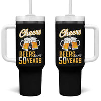 50th Birthday Party Gift Tumbler With Handle Cheers Beers To My 50 Years
