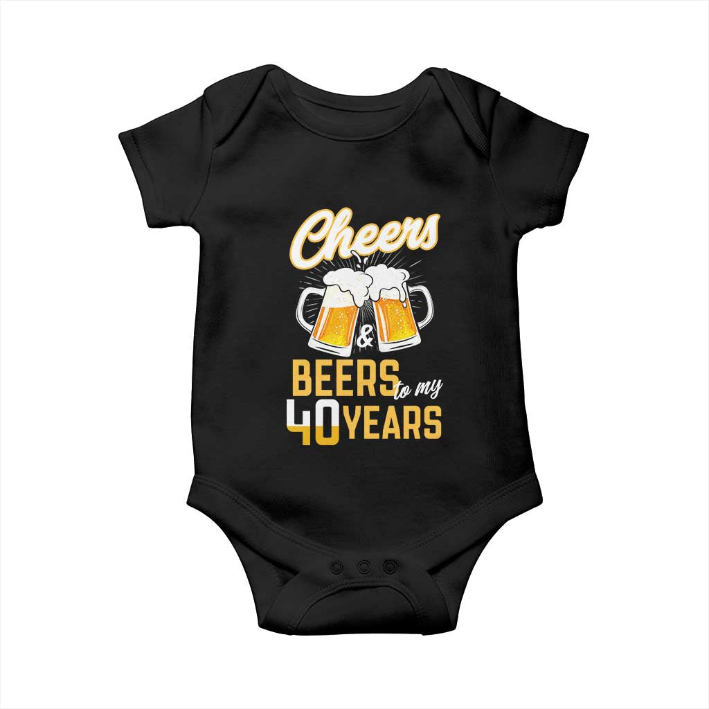 40th Birthday Party Gift Baby Onesie Cheers Beers To My 40 Years