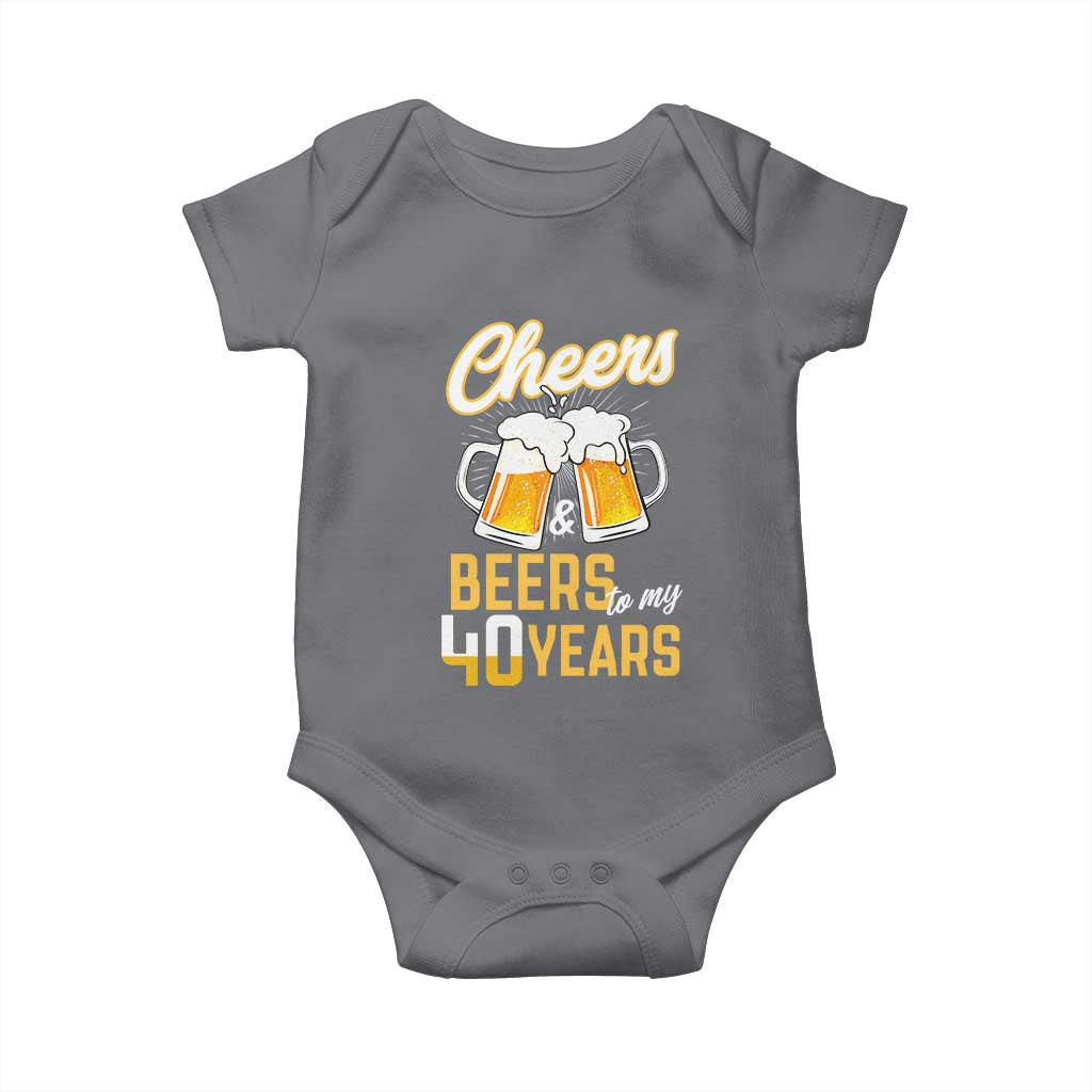 40th Birthday Party Gift Baby Onesie Cheers Beers To My 40 Years