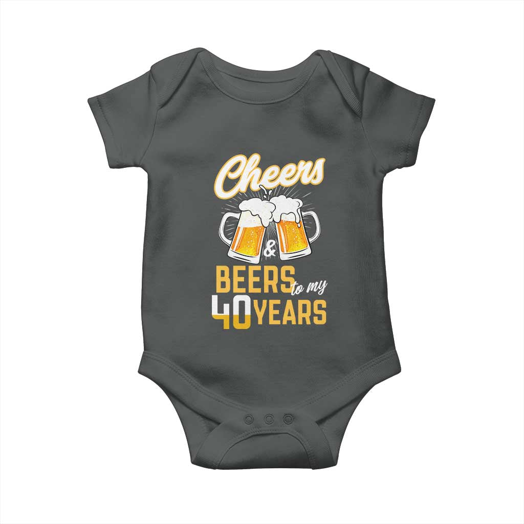 40th Birthday Party Gift Baby Onesie Cheers Beers To My 40 Years