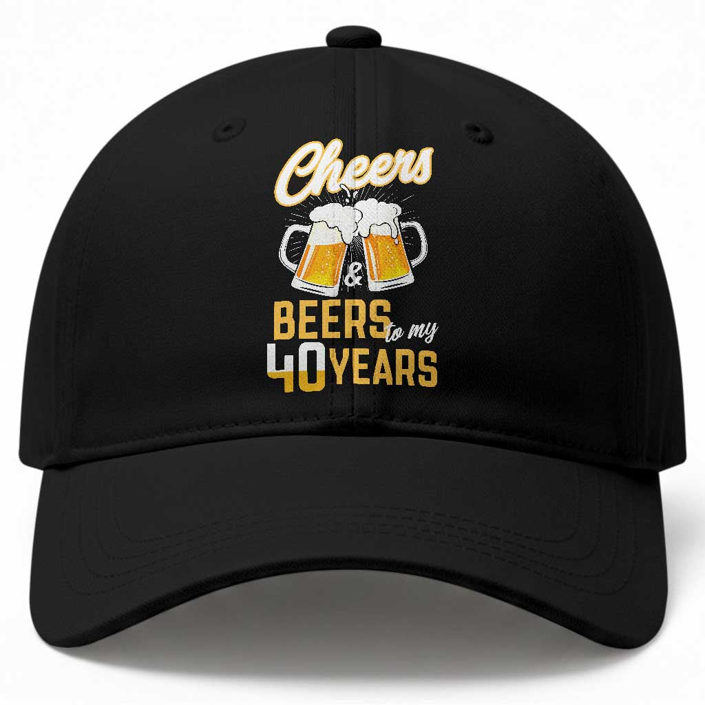40th Birthday Party Gift Baseball Cap Cheers Beers To My 40 Years