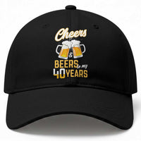 40th Birthday Party Gift Baseball Cap Cheers Beers To My 40 Years